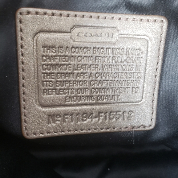 Coach Ashley Steel Metallic Elegant Leather Crossbody Shoulder Bag Sz Large - Picture 9 of 15